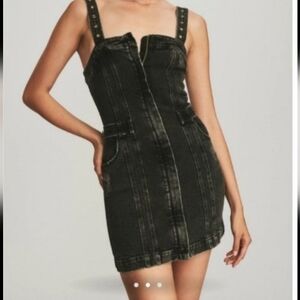 retrofete dress Izzy Denim Mini Dresssl Sz XS new sold out online $775.00